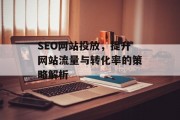 SEO网站投放,提升网站流量与转化率的策略解析 SEO网站投放,提升网站流量与转化率的策略解析