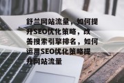 舒兰网站流量，如何提升SEO优化策略，改善搜索引擎排名，如何运用SEO优化策略提升网站流量