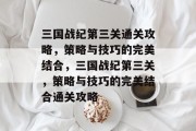 三国战纪第三关通关攻略，策略与技巧的完美结合，三国战纪第三关，策略与技巧的完美结合通关攻略