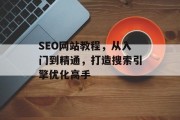 SEO网站教程,从入门到精通,打造搜索引擎优化高手 SEO网站教程,从入门到精通,打造搜索引擎优化高手