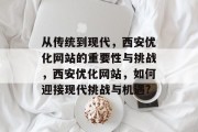 从传统到现代,西安优化网站的重要性与挑战,西安优化网站,如何迎接现代挑战与机遇? 从传统到现代,西安优化网站的重要性与挑战,西安优化网站,如何迎接现代挑战与机遇?