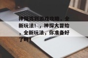 神探驾到游戏攻略,全新玩法!,神探大冒险,全新玩法,你准备好了吗? 神探驾到游戏攻略,全新玩法!,神探大冒险,全新玩法,你准备好了吗?
