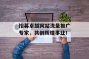 招募卓越网站流量推广专家，共创辉煌事业！