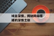 域名深情，揭秘网站搭建的深情之旅