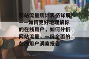 网站流量统计表格详解——如何更好地理解你的在线用户,如何分析网站流量,一份全面的在线用户洞察报告 网站流量统计表格详解——如何更好地理解你的在线用户,如何分析网站流量,一份全面的在线用户洞察报告