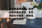 龙世界游戏攻略，探索无限可能的冒险，龙世界的无尽探索，策略指南与冒险挑战