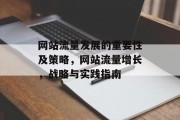 网站流量发展的重要性及策略,网站流量增长,战略与实践指南 网站流量发展的重要性及策略,网站流量增长,战略与实践指南