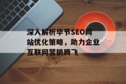 深入解析毕节SEO网站优化策略,助力企业互联网营销腾飞 深入解析毕节SEO网站优化策略,助力企业互联网营销腾飞