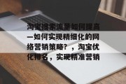 淘宝搜索流量如何提高—如何实现精细化的网络营销策略？，淘宝优化排名，实现精准营销