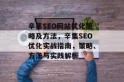 辛集SEO网站优化策略及方法,辛集SEO优化实战指南,策略、方法与实践解析 辛集SEO网站优化策略及方法,辛集SEO优化实战指南,策略、方法与实践解析