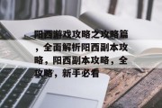 阳西游戏攻略之攻略篇，全面解析阳西副本攻略，阳西副本攻略，全攻略，新手必看