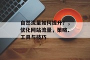 自然流量如何提升？，优化网站流量，策略、工具与技巧
