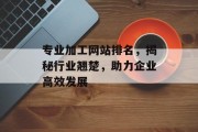 专业加工网站排名，揭秘行业翘楚，助力企业高效发展