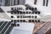 浙江SEO，提升企业在线营销效率的关键策略，浙江SEO优化企业网络营销，策略与实践指南
