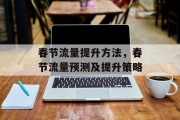 春节流量提升方法,春节流量预测及提升策略