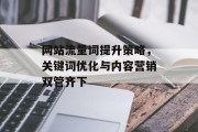 网站流量词提升策略,关键词优化与内容营销双管齐下 网站流量词提升策略,关键词优化与内容营销双管齐下