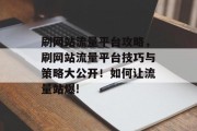 刷网站流量平台攻略，刷网站流量平台技巧与策略大公开！如何让流量站爆!