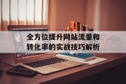全方位提升网站流量和转化率的实战技巧解析