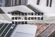 杭州东站日均客流量持续攀升,见证城市交通发展新篇章 杭州东站日均客流量持续攀升,见证城市交通发展新篇章