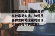 探究查网站流量来源的几种常见方法，如何从各种查网站流量的途径中获得有用的信息？