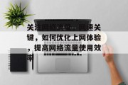 关注网络流量,网速关键,如何优化上网体验,提高网络流量使用效率 关注网络流量,网速关键,如何优化上网体验,提高网络流量使用效率