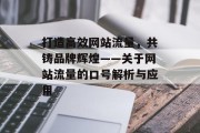 打造高效网站流量，共铸品牌辉煌——关于网站流量的口号解析与应用