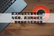 武汉网站优化策略解析与实施,武汉网站优化,策略解析与实战分享 武汉网站优化策略解析与实施,武汉网站优化,策略解析与实战分享