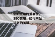 SEO策略的重要性,SEO策略,优化网站排名的关键 SEO策略的重要性,SEO策略,优化网站排名的关键