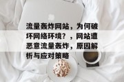 流量轰炸网站,为何破坏网络环境?,网站遭恶意流量轰炸,原因解析与应对策略 流量轰炸网站,为何破坏网络环境?,网站遭恶意流量轰炸,原因解析与应对策略