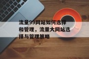 流量99网站如何选择和管理,流量大网站选择与管理策略 流量99网站如何选择和管理,流量大网站选择与管理策略