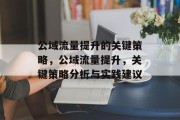 公域流量提升的关键策略,公域流量提升,关键策略分析与实践建议 公域流量提升的关键策略,公域流量提升,关键策略分析与实践建议
