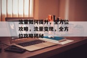 流量如何提升,全方位攻略,流量变现,全方位攻略揭秘 流量如何提升,全方位攻略,流量变现,全方位攻略揭秘
