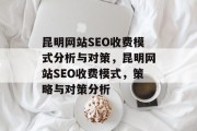 昆明网站SEO收费模式分析与对策，昆明网站SEO收费模式，策略与对策分析