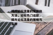 提升论坛流量的策略和方法，论坛热门话题，提升论坛流量的策略与方法