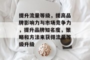提升流量等级,提高品牌影响力与市场竞争力,提升品牌知名度,策略和方法来获得流量等级升级