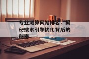 专业测算网站排名，揭秘搜索引擎优化背后的秘密