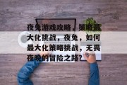 夜兔游戏攻略,策略最大化挑战,夜兔,如何最大化策略挑战,无畏夜晚的冒险之路?