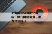 上海网站SEO优化排名,提升网站流量,助力企业腾飞 上海网站SEO优化排名,提升网站流量,助力企业腾飞