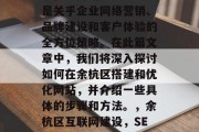 余杭区网站建设SEO是关乎企业网络营销、品牌建设和客户体验的全方位策略。在此篇文章中,我们将深入探讨如何在余杭区搭建和优化网站,并介绍一些具体的步骤和方法。,余杭区互联网建设,SEO全攻略 余杭区网站建设SEO是关乎企业网络营销、品牌建设和客户体验的全方位策略。在此篇文章中,我们将深入探讨如何在余杭区搭建和优化网站,并介绍一些具体的步骤和方法。,余杭区互联网建设,SEO全攻略