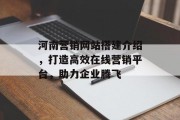 河南营销网站搭建介绍,打造高效在线营销平台,助力企业腾飞 河南营销网站搭建介绍,打造高效在线营销平台,助力企业腾飞