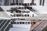 提升电商店铺流量的Lazada新店策略建议，降低 Shopify店铺转化成本，Zapier/Lazada新店策略之优化建议