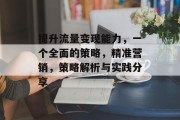 提升流量变现能力,一个全面的策略,精准营销,策略解析与实践分享 提升流量变现能力,一个全面的策略,精准营销,策略解析与实践分享