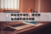 网站文件插件,提升网站功能的强大利器 网站文件插件,提升网站功能的强大利器