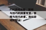 PSP游戏攻略，策略与技巧的双重享受，策略与技巧并重，爽玩游戏的秘诀!