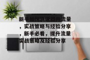新手如何快速提升流量,实战策略与经验分享,新手必看,提升流量实战策略及经验分享 新手如何快速提升流量,实战策略与经验分享,新手必看,提升流量实战策略及经验分享