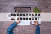 揭秘最新高点击权重网站,流量秘籍大公开! 揭秘最新高点击权重网站,流量秘籍大公开!
