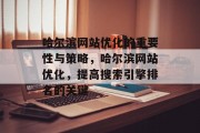 哈尔滨网站优化的重要性与策略,哈尔滨网站优化,提高搜索引擎排名的关键 哈尔滨网站优化的重要性与策略,哈尔滨网站优化,提高搜索引擎排名的关键