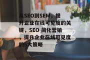 从SEO到SEM，提升企业在线可见度的关键，SEO 简化营销，提升企业在线可见度的5大策略