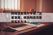 网络流量提升专家,流量智商,提高网络流量的五大方法 网络流量提升专家,流量智商,提高网络流量的五大方法