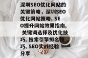 深圳SEO优化网站的关键策略,深圳SEO优化网站策略, SEO提升网站效果指南, 关键词选择及优化技巧, 搜索引擎排名技巧, SEO实战经验分享
